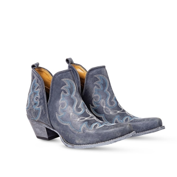 NWT Myra Leather Dusty Blue Boots - Picture 1 of 8